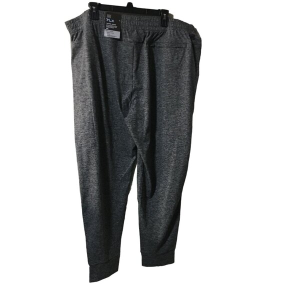 FLX SUPER SOFT JERSEY BLACK GRAY TAPERED JOGGER TRAVEL/LEISURE MENS PANTS SIZE X - Picture 2 of 4